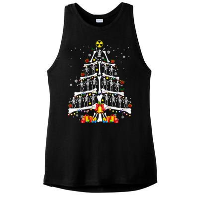 Radiology Christmas Tree Holiday Season Ladies PosiCharge Tri-Blend Wicking Tank