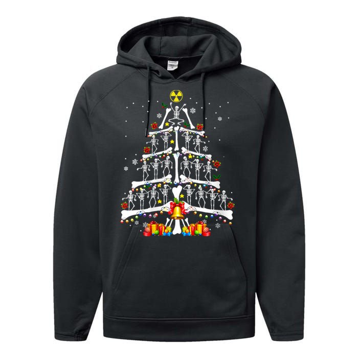 Radiology Christmas Tree Holiday Season Performance Fleece Hoodie