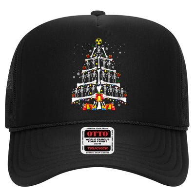 Radiology Christmas Tree Holiday Season High Crown Mesh Back Trucker Hat