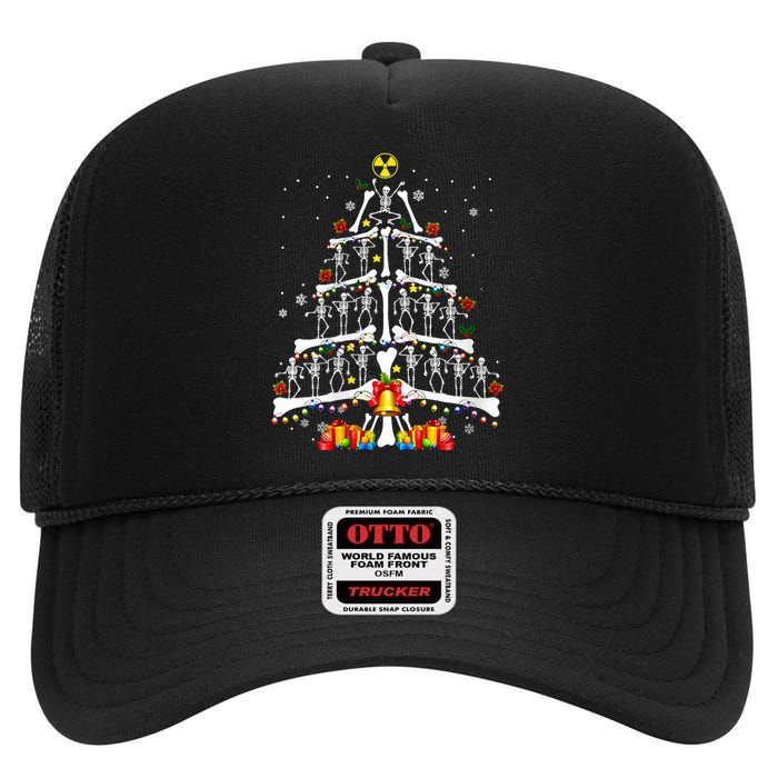 Radiology Christmas Tree Holiday Season High Crown Mesh Back Trucker Hat