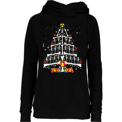 Radiology Christmas Tree Holiday Season Womens Funnel Neck Pullover Hood