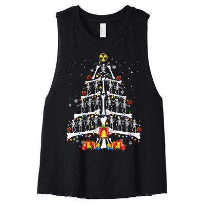 Radiology Christmas Tree Holiday Season Women's Racerback Cropped Tank