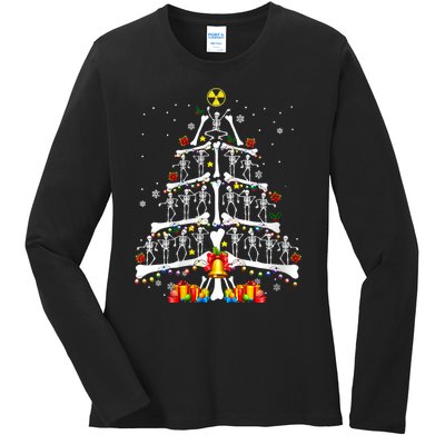 Radiology Christmas Tree Holiday Season Ladies Long Sleeve Shirt