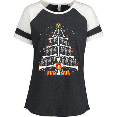 Radiology Christmas Tree Holiday Season Enza Ladies Jersey Colorblock Tee