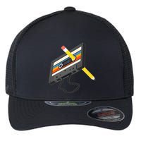 Retro Cassette Tape Pencil 70s 80s 90s Music Mixtape Flexfit Unipanel Trucker Cap