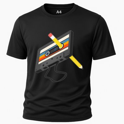 Retro Cassette Tape Pencil 70s 80s 90s Music Mixtape Performance Shirt