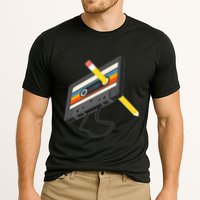 Retro Cassette Tape Pencil 70s 80s 90s Music Mixtape Cooling Performance Crew T-Shirt