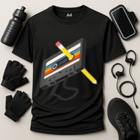 Retro Cassette Tape Pencil 70s 80s 90s Music Mixtape Cooling Performance Crew T-Shirt