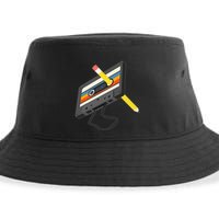 Retro Cassette Tape Pencil 70s 80s 90s Music Mixtape Sustainable Bucket Hat