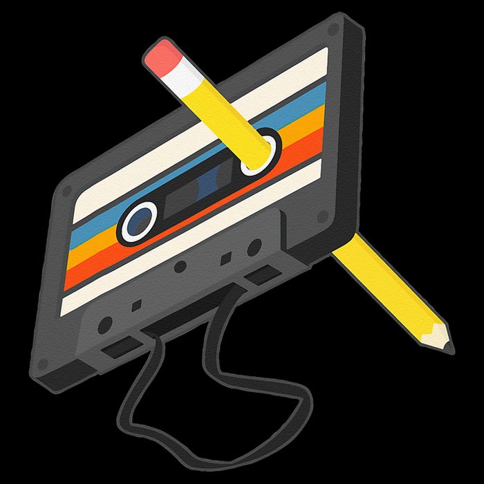 Retro Cassette Tape Pencil 70s 80s 90s Music Mixtape Magnet