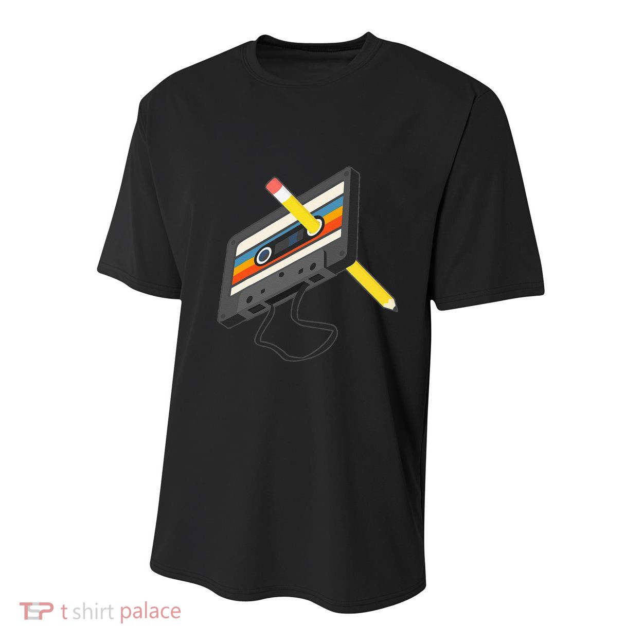 Retro Cassette Tape Pencil 70s 80s 90s Music Mixtape Youth Performance Sprint T-Shirt