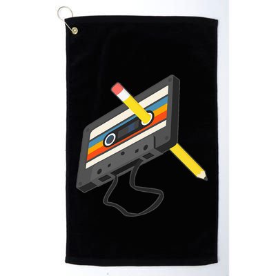Retro Cassette Tape Pencil 70s 80s 90s Music Mixtape Golf Towel
