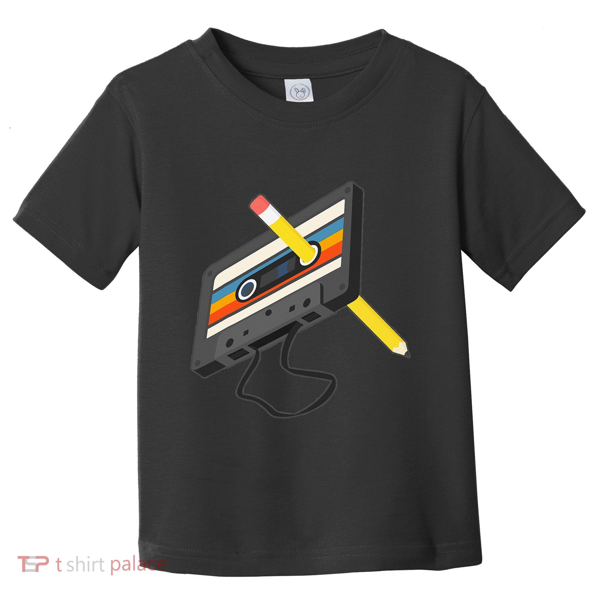 Retro Cassette Tape Pencil 70s 80s 90s Music Mixtape Toddler T-Shirt
