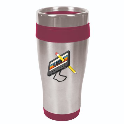 Retro Cassette Tape Pencil 70s 80s 90s Music Mixtape 16oz Travel Tumbler