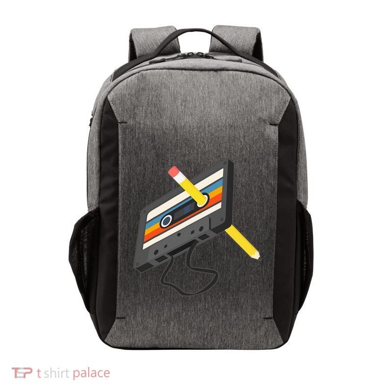 Retro Cassette Tape Pencil 70s 80s 90s Music Mixtape Vector Backpack