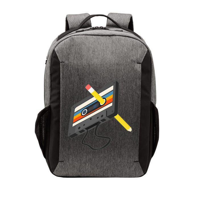 Retro Cassette Tape Pencil 70s 80s 90s Music Mixtape Vector Backpack