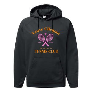 Retro Champagne Tennis Club  Best Gift Costume Halloween Xmas Performance Fleece Hoodie