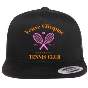 Retro Champagne Tennis Club  Best Gift Costume Halloween Xmas Flat Bill Trucker Hat