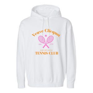 Retro Champagne Tennis Club  Best Gift Costume Halloween Xmas Garment-Dyed Fleece Hoodie