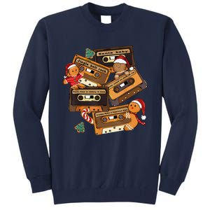 Retro Cassette Tapes With Christmas Music Carols Tall Sweatshirt