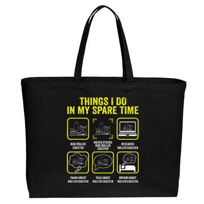 Roller Coaster Things I Do In My Spare Time Rollercoaster Cotton Canvas Jumbo Tote