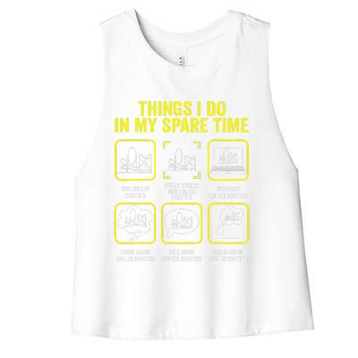 Roller Coaster Things I Do In My Spare Time Rollercoaster Women's Racerback Cropped Tank