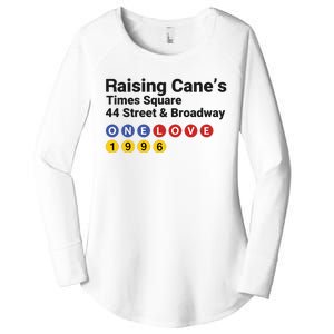 Raising Canes Times Square Fast Food Lover Women's Perfect Tri Tunic Long Sleeve Shirt