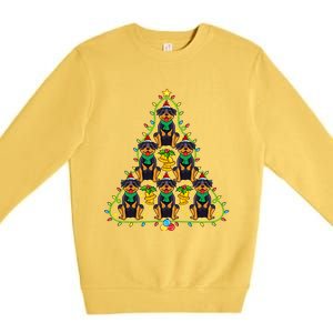 Rottweiler Christmas Tree Gift For Rottweiler Lover Premium Crewneck Sweatshirt