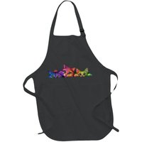 Realistic Cat Trio Colorful Abstract Design Apron