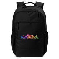 Realistic Cat Trio Colorful Abstract Design Backpack