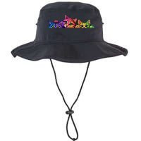 Realistic Cat Trio Colorful Abstract Design Bucket Hat