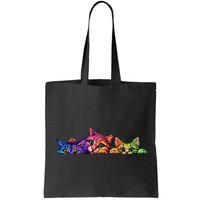 Realistic Cat Trio Colorful Abstract Design Bag