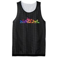 Realistic Cat Trio Colorful Abstract Design Mesh Reversible Basketball Jersey Tank