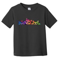 Realistic Cat Trio Colorful Abstract Design Toddler T-Shirt