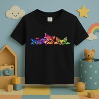 Realistic Cat Trio Colorful Abstract Design Toddler T-Shirt