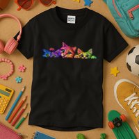 Realistic Cat Trio Colorful Abstract Design Kids T-Shirt