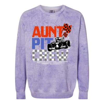 Race Car Themed Birthday Party Gift Aunt Pit Crew Costume Colorblast Crewneck Sweatshirt