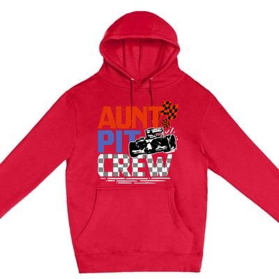 Race Car Themed Birthday Party Gift Aunt Pit Crew Costume Premium Pullover Hoodie