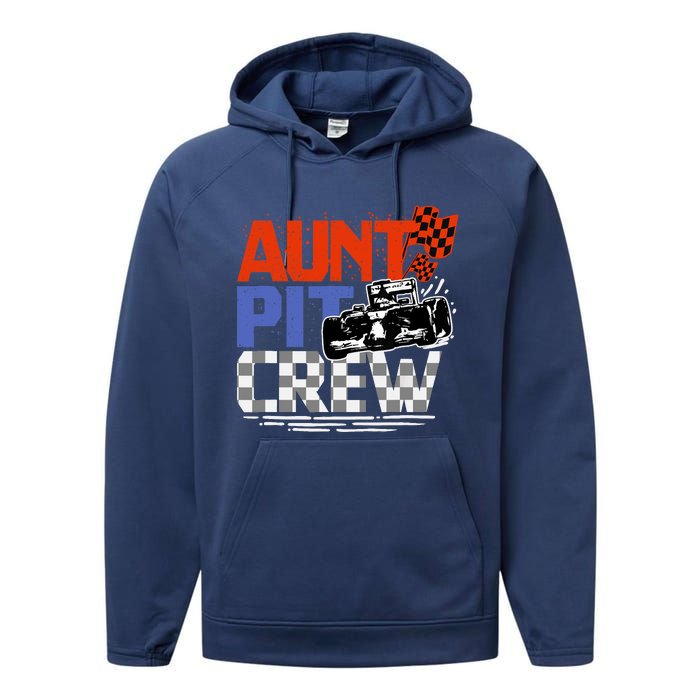 Race Car Themed Birthday Party Gift Aunt Pit Crew Costume Performance Fleece Hoodie