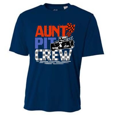 Race Car Themed Birthday Party Gift Aunt Pit Crew Costume Cooling Performance Crew T-Shirt