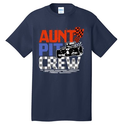 Race Car Themed Birthday Party Gift Aunt Pit Crew Costume Tall T-Shirt