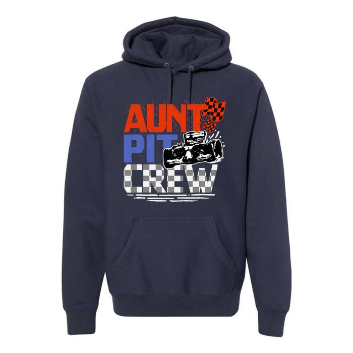 Race Car Themed Birthday Party Gift Aunt Pit Crew Costume Premium Hoodie