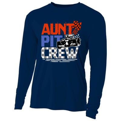 Race Car Themed Birthday Party Gift Aunt Pit Crew Costume Cooling Performance Long Sleeve Crew