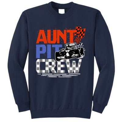 Race Car Themed Birthday Party Gift Aunt Pit Crew Costume Tall Sweatshirt