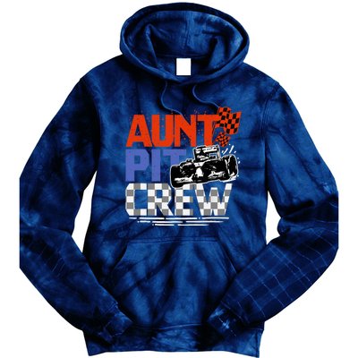 Race Car Themed Birthday Party Gift Aunt Pit Crew Costume Tie Dye Hoodie