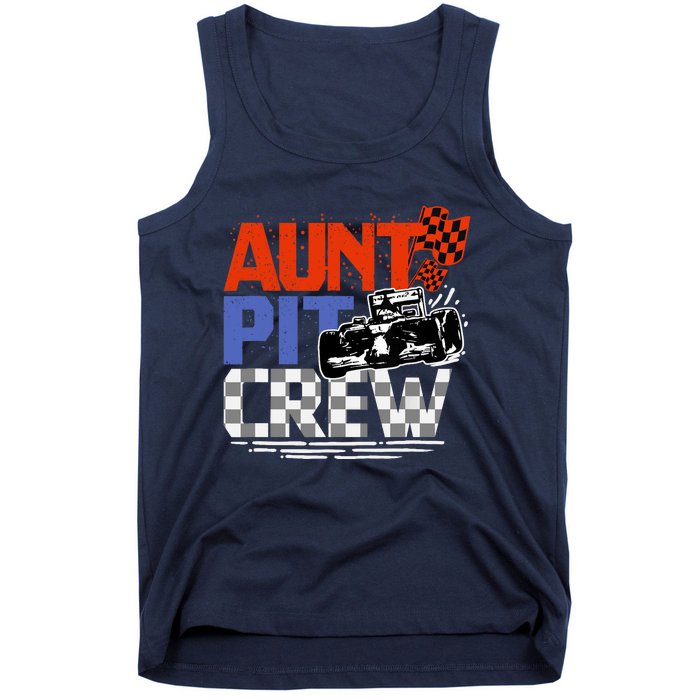 Race Car Themed Birthday Party Gift Aunt Pit Crew Costume Tank Top