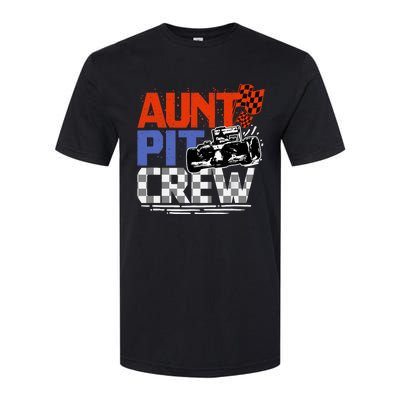 Race Car Themed Birthday Party Gift Aunt Pit Crew Costume Softstyle CVC T-Shirt