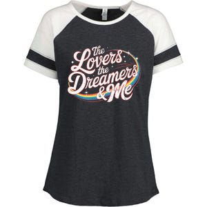 Rainbow Connection The Lovers The Dreamers Enza Ladies Jersey Colorblock Tee