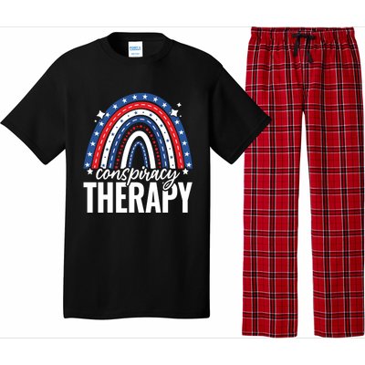 Rainbow Conspiracy Therapy 4th Of July Usa America Patriotic Funny Gift Pajama Set