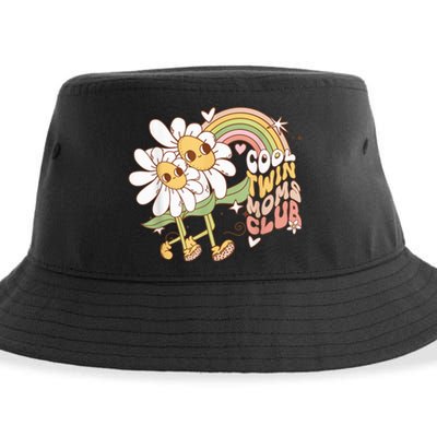 Retro Cool Twin Moms Club Groovy Twin Mama for Mothers Day Sustainable Bucket Hat